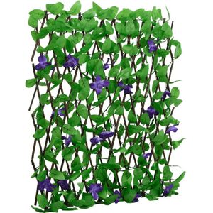 vidaXL Kunstplant klimop op latwerk uittrekbaar 180x70 cm groen
