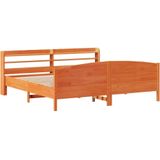 vidaXL Bedframe zonder matras massief grenenhout wasbruin 180x200 cm