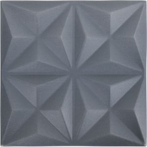 VidaXL-12-st-Wandpanelen-3D-3-m²-50x50-cm-origamigrijs