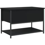 vidaXL - Opbergbankje - 70x42,5x47 - cm - bewerkt - hout - zwart