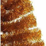 vidaXL Kunstkerstboom 120 cm PVC goudkleurig - Halfrond ontwerp - Stevige standaard
