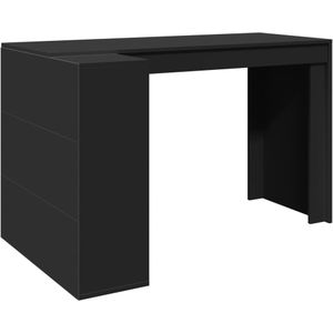 vidaXL Bureau 123,5x73,5x75 cm bewerkt hout zwart