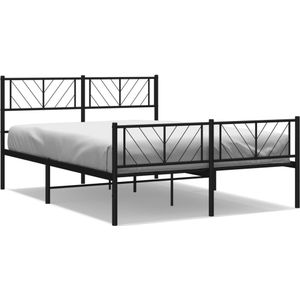 vidaXL-Bedframe-met-hoofd--en-voeteneinde-metaal-zwart-120x190-cm