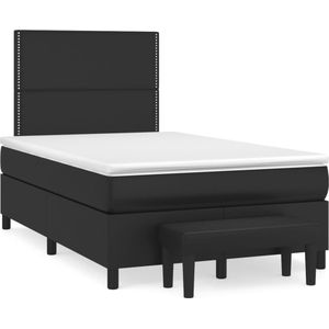vidaXL - Boxspring - met - matras - kunstleer - zwartx200 - cm