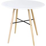 vidaXL Eettafel rond MDF wit