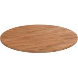 vidaXL Tafelblad rond Ø90x1,5 cm bewerkt massief eikenhout lichtbruin