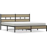 vidaXL Bedframe zonder matras metaal sonoma eikenkleurig 183x213 cm