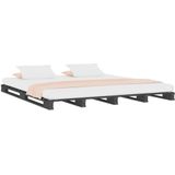 vidaXL Palletbed massief grenenhout grijs 200x200 cm