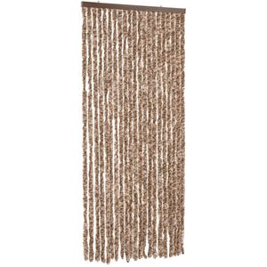 vidaXL-Vliegengordijn-100x220-cm-chenille-beige-en-donkerbruin