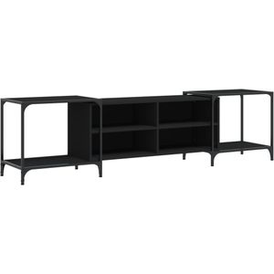 vidaXL Tv-meubel 203x37x50 cm bewerkt hout zwart