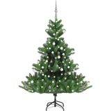 vidaXL Kunstkerstboom Nordmann met LED's en kerstballen 180 cm groen