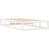 vidaXL Bedframe massief hout wit 90x200 cm