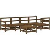 vidaXL - 6-delige - Tuinbarset - massief - grenenhout - honingbruin