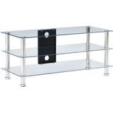 vidaXL Tv-meubel 90x40x40 cm gehard glas transparant