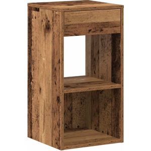 vidaXL Nachtkastje met lade 35x34x66,5 cm oud houtkleurig