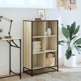 vidaXL Boekenkast 65,5x33x107,5 cm bewerkt hout sonoma eikenkleurig
