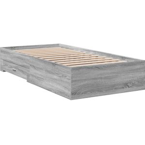 vidaXL Bedframe met lades bewerkt hout grijs sonoma eiken 100x200 cm