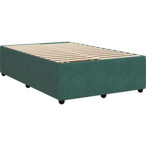 vidaXL Bedframe zonder matras 120x200 cm fluweel donkergroen