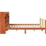 vidaXL - Bed - met - boekenkast - zonder - matras - grenenhout - wasbruin - 180x200 - cm