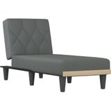 vidaXL Chaise longue stof donkergrijs