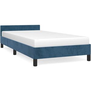 vidaXL Bedframe zonder matras 80x200 cm fluweel donkerblauw