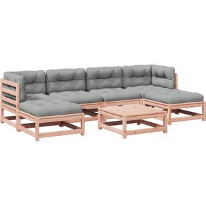 vidaXL 7-delige Loungeset met kussens massief douglas vurenhout