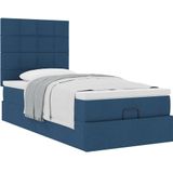 vidaXL - Bed - met - matrasx200 - cm - stof - blauw