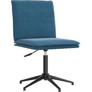 vidaXL Eetkamerstoel fluweel blauw