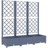 VidaXL Plantenbak met Latwerk 120x40x121,5 cm - Polypropeen Donkergrijs