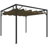 VidaXL Tuinprieel met Uittrekbaar Dak 180 g/m² 3x3 m Taupe