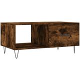 VidaXL Salontafel 90x50x40 cm - Bewerkt Hout - Gerookt Eikenkleurig