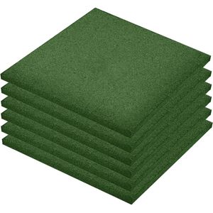 vidaXL Valtegels 6 st 50x50x3 cm rubber groen