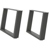 vidaXL Salontafelpoten 2 st U-vormig 60x(42-43) cm staal antraciet