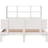 vidaXL Bed met boekenkast zonder matras grenenhout wit 150x200 cm