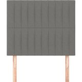 vidaXL Hoofdborden 2 st 90x5x78/88 cm stof donkergrijs
