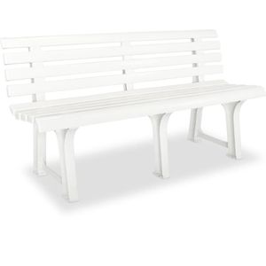 vidaXl Tuinbank 145,5 cm kunststof wit