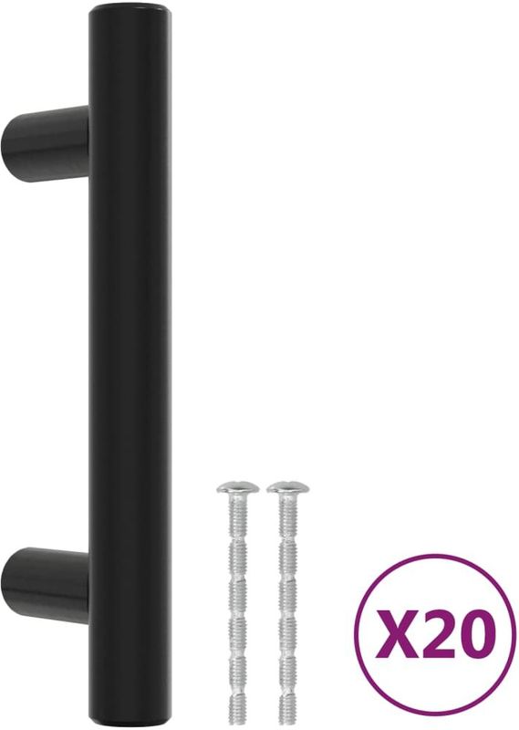 vidaXL Handvatten 20 st 64 mm roestvrij staal zwart
