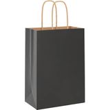 vidaXL Papieren zakken 50 st met hengsels 15x8x21 cm zwart