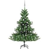 vidaXL Kunstkerstboom Nordmann met LED's en kerstballen 150 cm groen