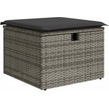 vidaXL - 9-delige - Loungeset - met - kussens - poly - rattan - acacia - grijs