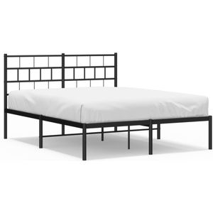 vidaXL-Bedframe-met-hoofdbord-metaal-zwart-140x190-cm