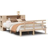 vidaXL Bed met boekenkast zonder matras massief grenenhout 150x200 cm