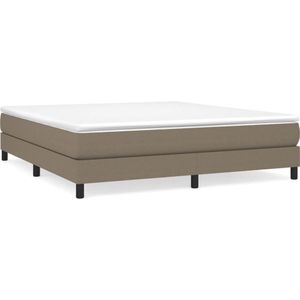 vidaXL Bedframe zonder matras stof taupe 180x200 cm