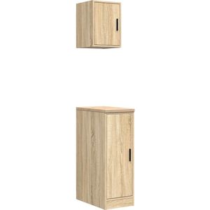 vidaXL Garagekasten 2 st Spaanplaat Sonoma eikenkleurig