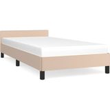 VidaXL Bedframe met Hoofdbord Kunstleer Cappuccino 100x200 cm