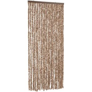 vidaXL Vliegengordijn 100x200 cm chenille beige en donkerbruin