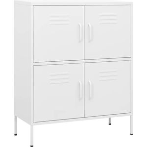 vidaXL Opbergkast 80x35x101,5 cm staal wit