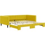 vidaXL Slaapbank met onderschuifbed 100x200 cm fluweel geel