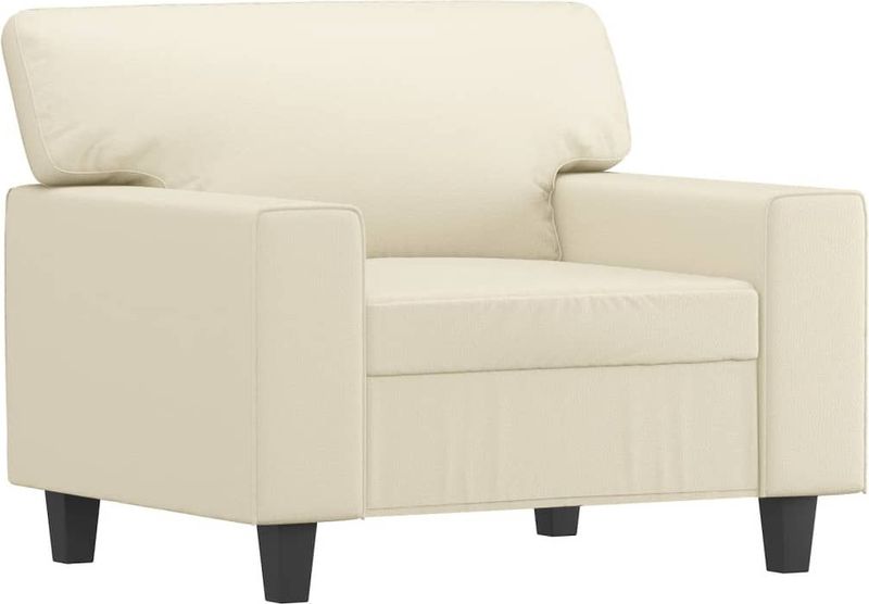 vidaXL Fauteuil 60 cm kunstleer crèmekleurig