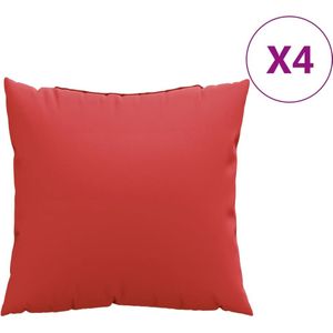 vidaXL Bankkussens 4 st 40x40 cm stof rood